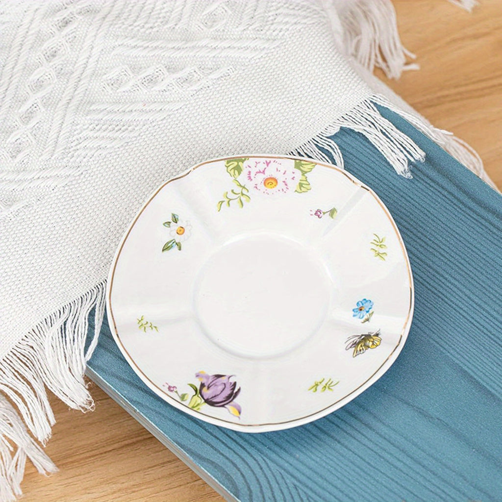 Pink Coffee Cup and Saucer Set, Porcelain Tea Cup with Golden Trim, Big Floral Tea Cup for Gift, Tea Party, 7, 43oz, Perfect for Thanksgiving, Christmas, Halloween, Easter, Mother'S Day, Father'S Day, Thanksgiving Gift, Elegant Tableware, Durable
