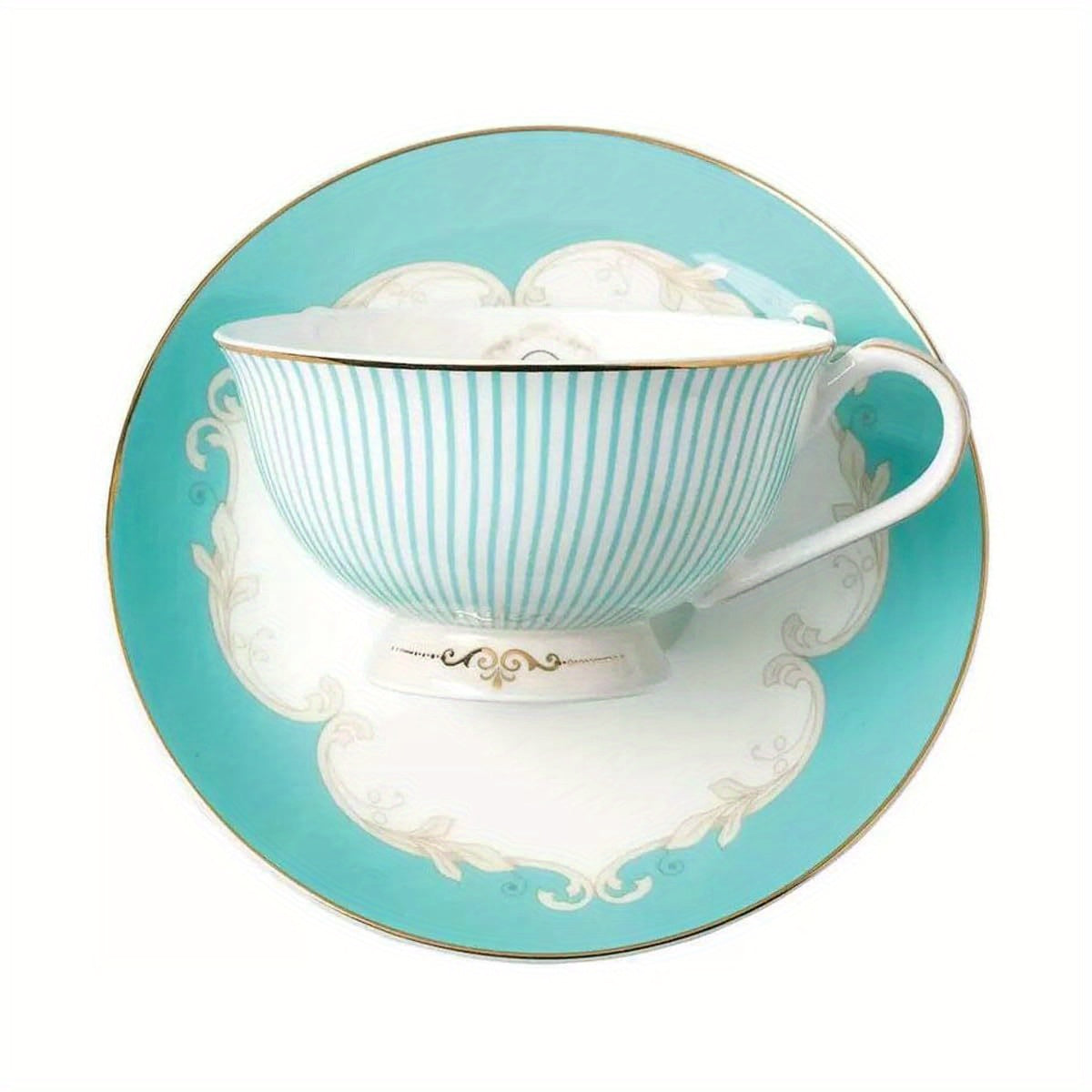 Elegant Blue & White Porcelain Tea Cup and Saucer Set - Bone China, Ideal for Breakfast or Afternoon Tea, with Floral Design, Perfect for Coffee or Tea Lovers, Tea Cup Set|Floral Pattern Cup|Porcelain Materia