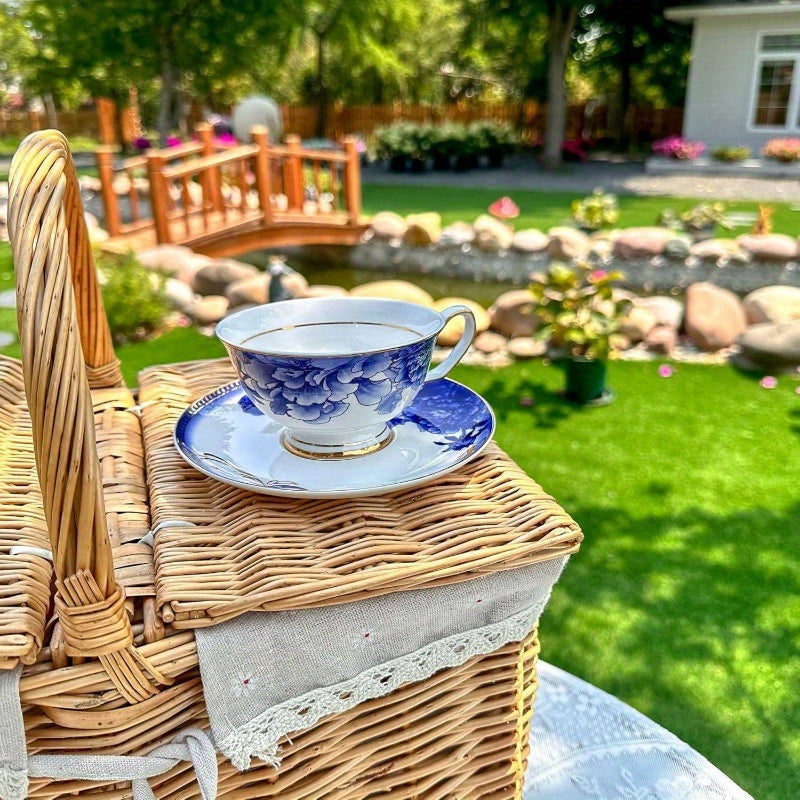 Bone China Tea Sets, and Golden Tea Set Adults Porcelain Tea Cup Set, Cup and Saucer Set Vintage Floral Women Party or Gifts Giving china