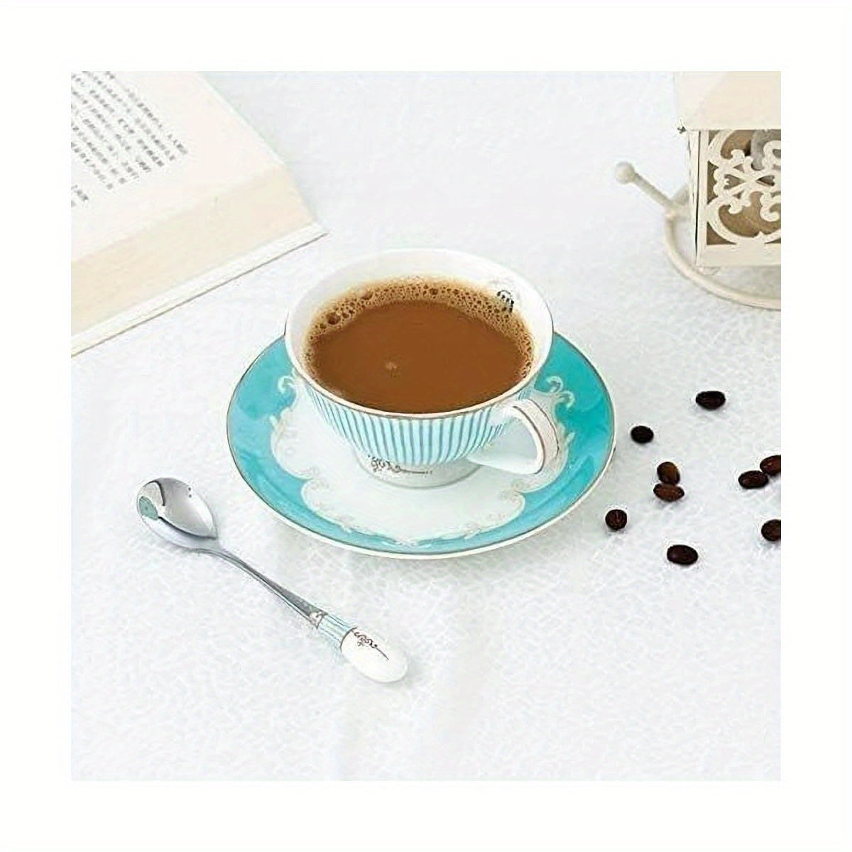 Elegant Blue & White Porcelain Tea Cup and Saucer Set - Bone China, Ideal for Breakfast or Afternoon Tea, with Floral Design, Perfect for Coffee or Tea Lovers, Tea Cup Set|Floral Pattern Cup|Porcelain Materia