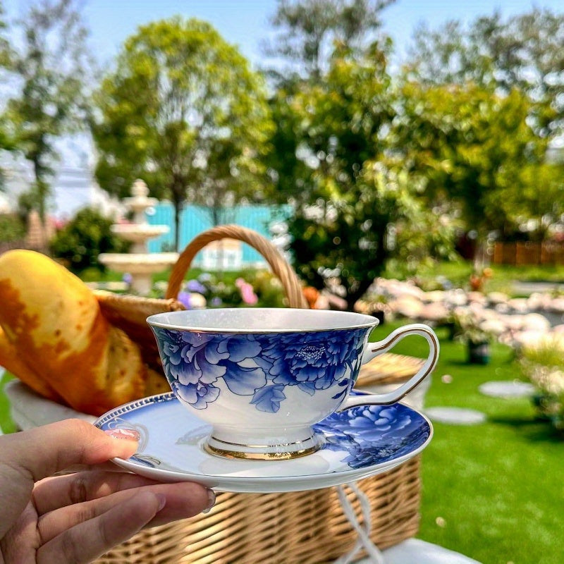 Bone China Tea Sets, and Golden Tea Set Adults Porcelain Tea Cup Set, Cup and Saucer Set Vintage Floral Women Party or Gifts Giving china